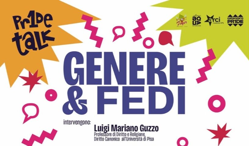 Dal cattolicesimo all'Islam, passando per buddismo e Chiesa valdese: il Catanzaro Pride promuove il dialogo tra fede e identità. Giovedì 23 luglio il talk al Foyer di Catanzaro Dal cattolicesimo all'Islam, passando per buddismo e Chiesa valdese: il Catanzaro Pride promuove il dialogo tra fede e identità. Giovedì 23 luglio il talk al Foyer di Catanzaro