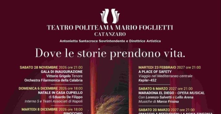 Risparmia e sostieni il Teatro Politeama di Catanzaro: entra nel vivo la campagna abbonamenti per godersi la nuova stagione Risparmia e sostieni il Teatro Politeama di Catanzaro: entra nel vivo la campagna abbonamenti per godersi la nuova stagione