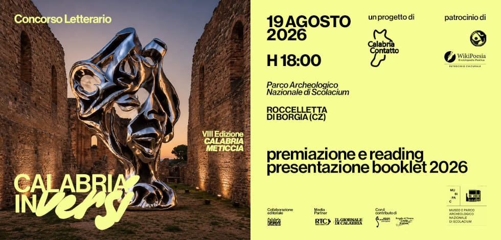 MUSEO E PARCO ARCHEOLOGICO NAZIONALE DI SCOLACIUM: IL 19 AGOSTO 2026 SI CELEBRA IL GRAN FINALE DELL&rsquo;OTTAVA EDIZIONE DEL CONCORSO LETTERARIO &ldquo;CALABRIA IN VERSI&rdquo;