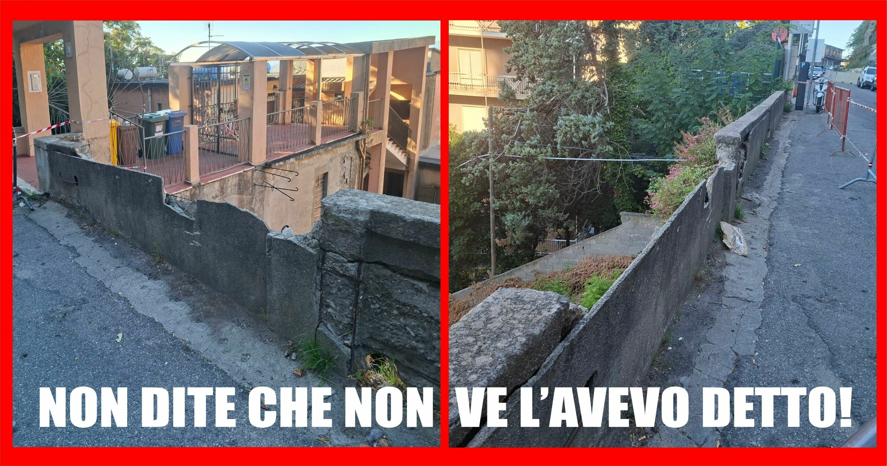 Via Carlo V, crolla nella scarpata il muretto pericolante: cronaca di una tragedia annunciata Via Carlo V, crolla nella scarpata il muretto pericolante: cronaca di una tragedia annunciata