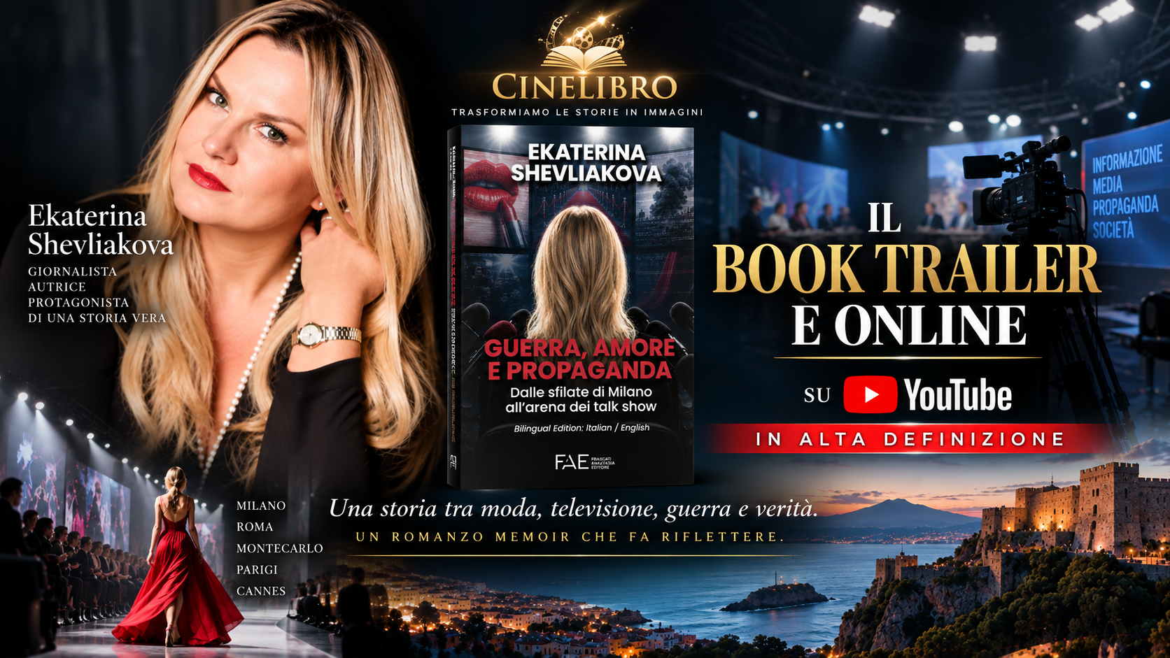 Dalla Calabria al grande pubblico: Cinelibro firma il Book Trailer di “Guerra, amore e propaganda” di Ekaterina Shevliakova Dalla Calabria al grande pubblico: Cinelibro firma il Book Trailer di “Guerra, amore e propaganda” di Ekaterina Shevliakova