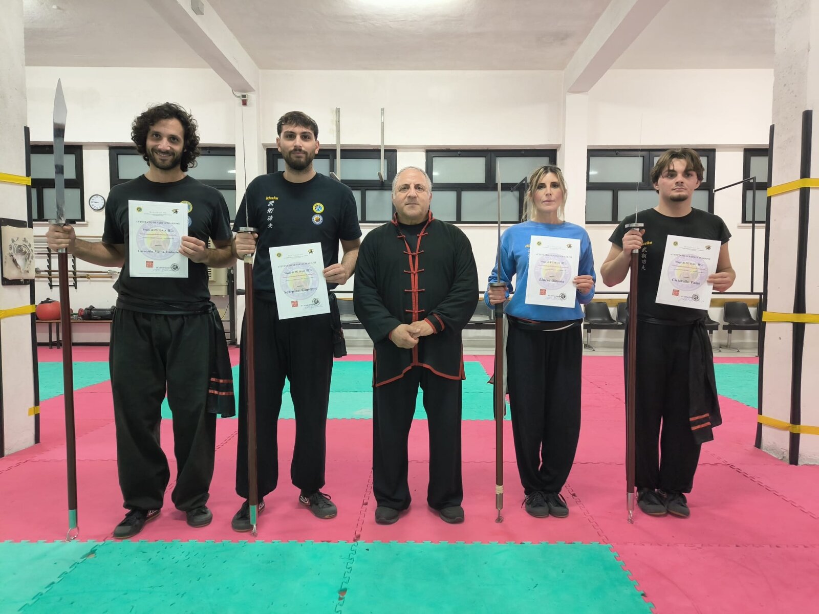 Le Cinture nere dell'Accademia Nazionale di Wushu Kung-fu di Catanzaro in un prestigioso Stage di Pudao (Alabarda)