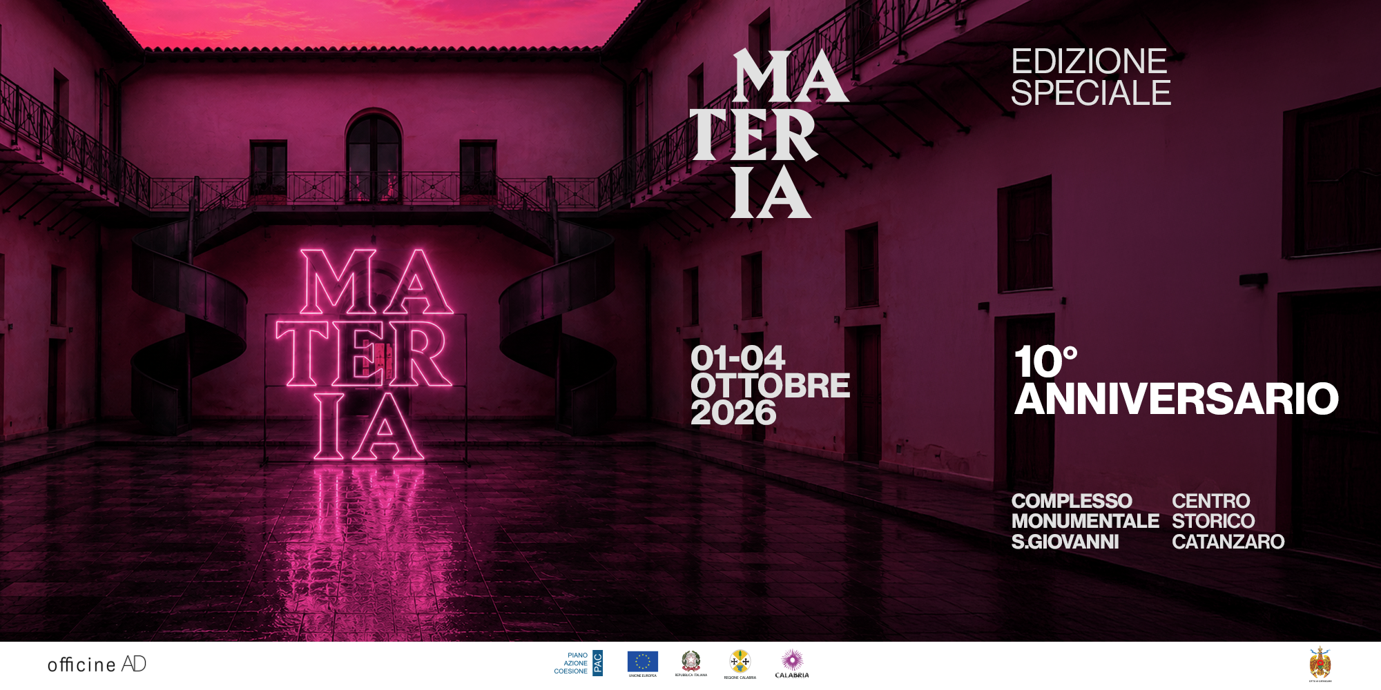 MATERIA. DOVE TUTTO E&rsquo; INIZIATO DALL&rsquo;1 AL 4 OTTOBRE AL COMPLESSO DEL SAN GIOVANNI DI CATANZARO SI CELEBRANO I DIECI ANNI DEL FESTIVAL