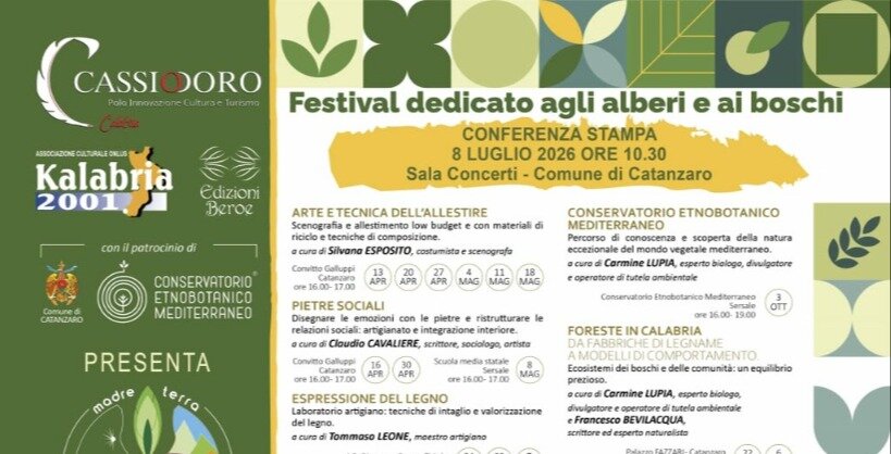 Parte il progetto ALBERINCANTI sul territorio catanzarese: presentazione al Comune di Catanzaro