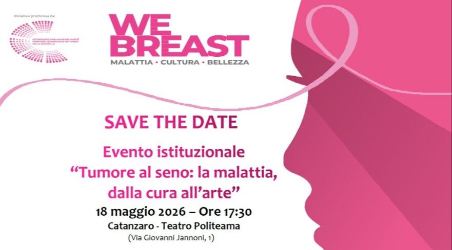 Lunedì 18 maggio al Teatro Politeama di Catanzaro l’evento “Tumore al seno: la malattia, dalla cura all’arte”