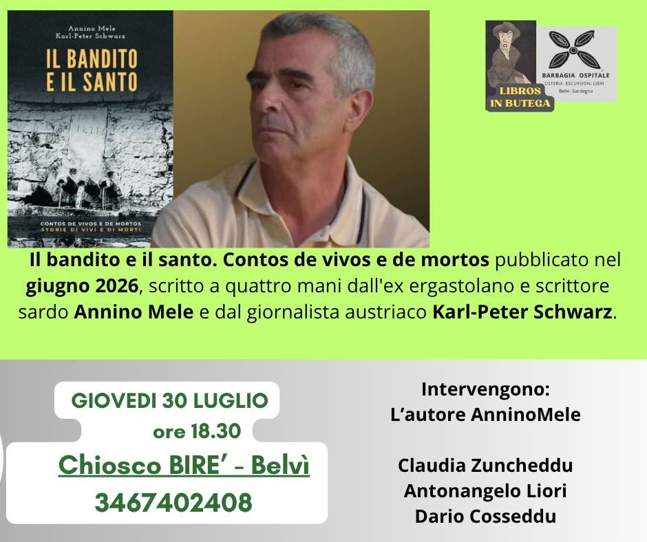 30 luglio 2026. Presentazione del libro, il Bandito e il santo.