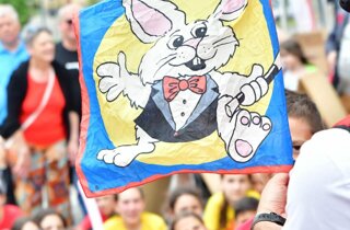 il fazzoletto del Mago Taz con il coniglio disegnato