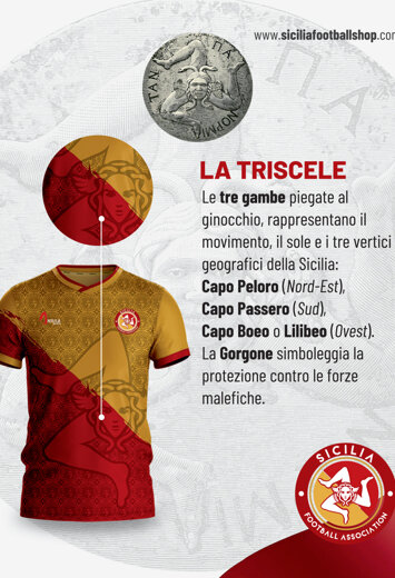 Nazionale Siciliana - Spiegazione maglia Medusa - La Triscele