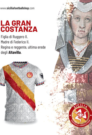 la Gran Costanza ha ispirato la Maglia Away della Nazionale Siciliana