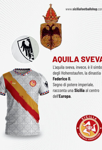 L'aquila sveva sulla maglia Costanza della Nazionale Siciliana