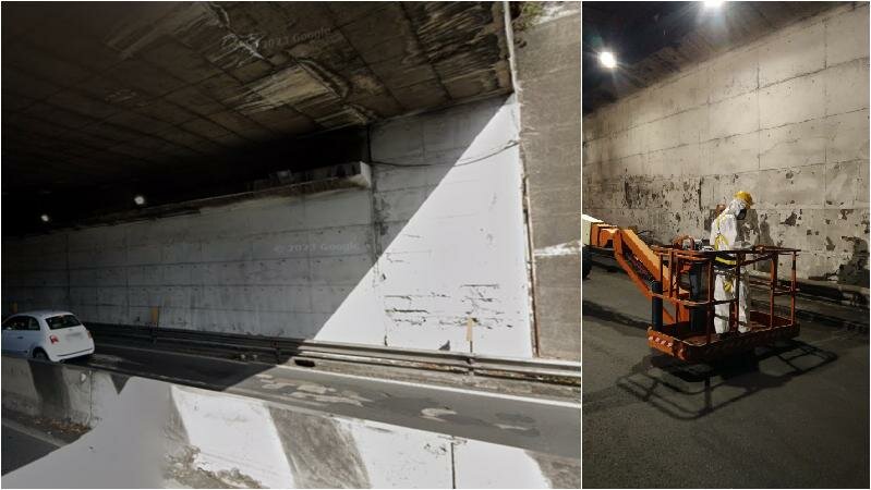 Chiusa per 5 notti galleria viale Mediterraneo