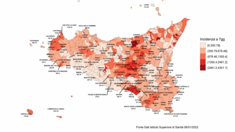 Sicilia, picco contagi nella settimana di Capodanno