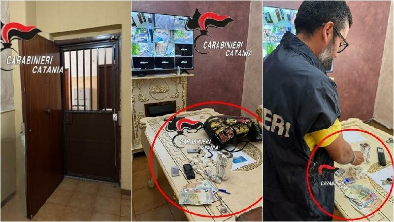 In casa la tavola apparecchiata con la droga