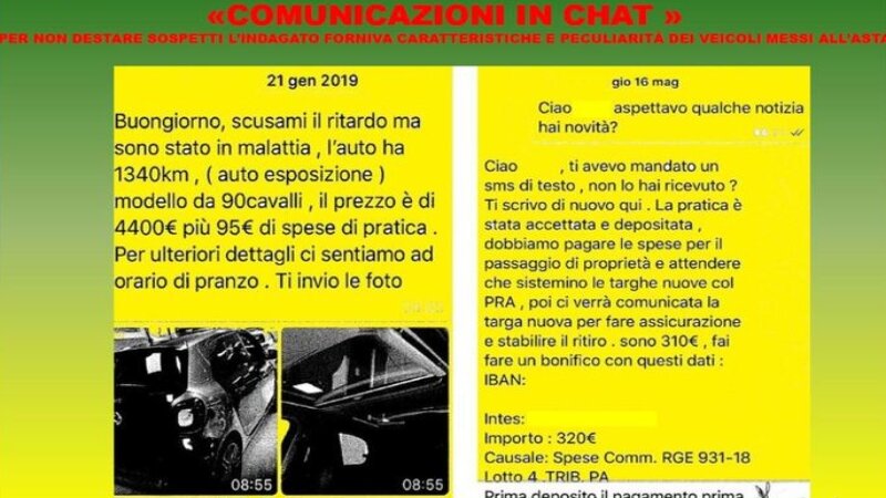 Falso ufficiale giudiziario vendeva finte auto all'asta
