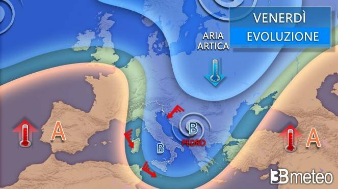 Prima la tempesta Pedro, poi torna l'anticiclone Prima la tempesta Pedro, poi torna l'anticiclone