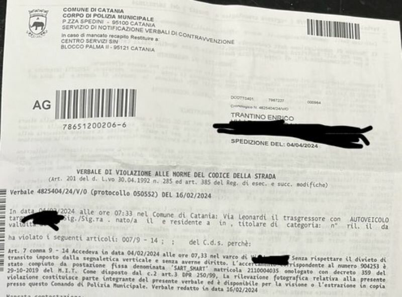 Trantino multato pubblica verbale e bonifico sui social