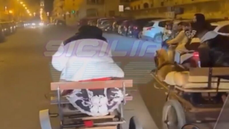 Calesse contro auto nella corsa clandestina