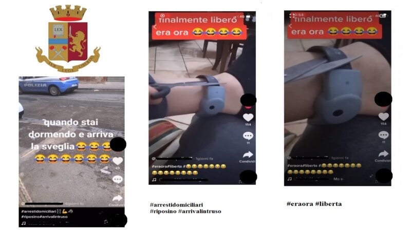 Ai domiciliari usa Tik Tok e ridicolizza la polizia