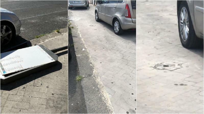 Rimosso cartellone Amts crollato in via Braille
