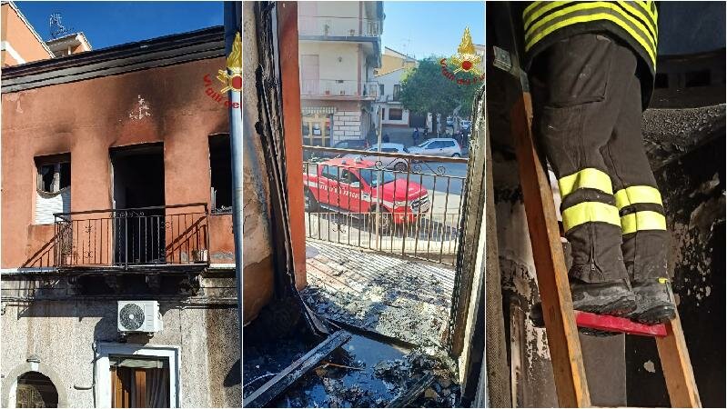 Incendio in casa, i vicini lo salvano