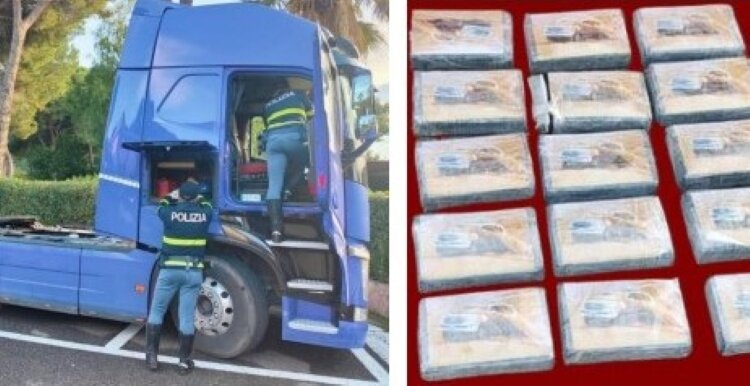 In autostrada con 15 chili di cocaina