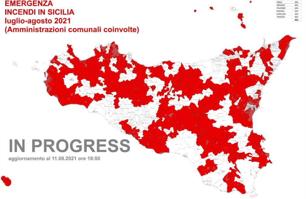 La Sicilia brucia, a Pergusa &egrave; fuga in strada