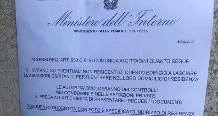"Lasciate le case": ma l'avviso &egrave; falso