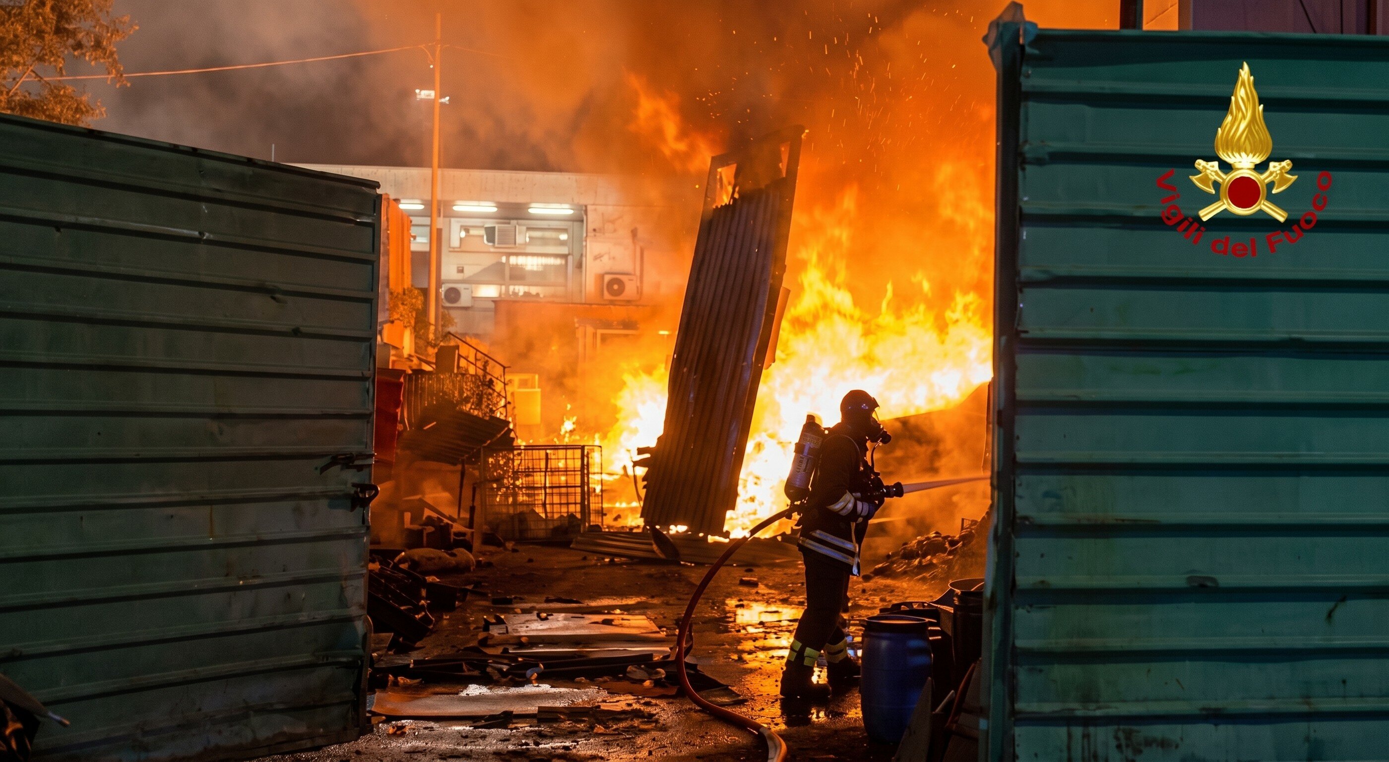 In fiamme deposito alla zona industriale di Catania