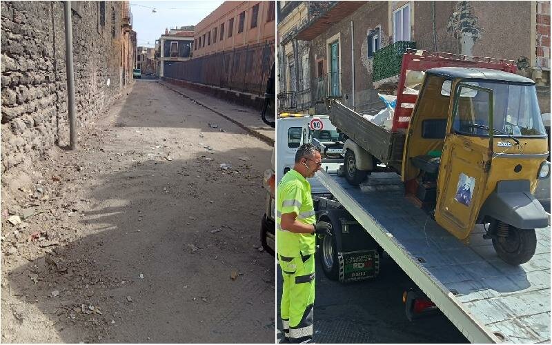 Beccato a scaricare rifiuti nella strada appena ripulita