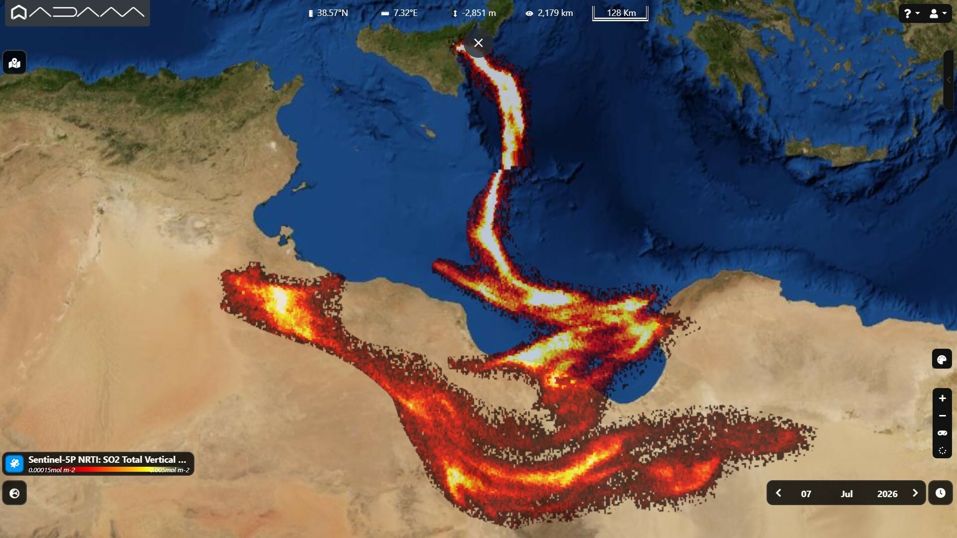 Il soffio dell'Etna arriva in Nord Africa