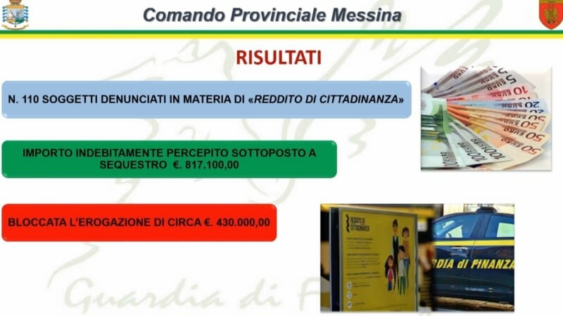 Messina, stranieri senza requisiti intascavano Rdc
