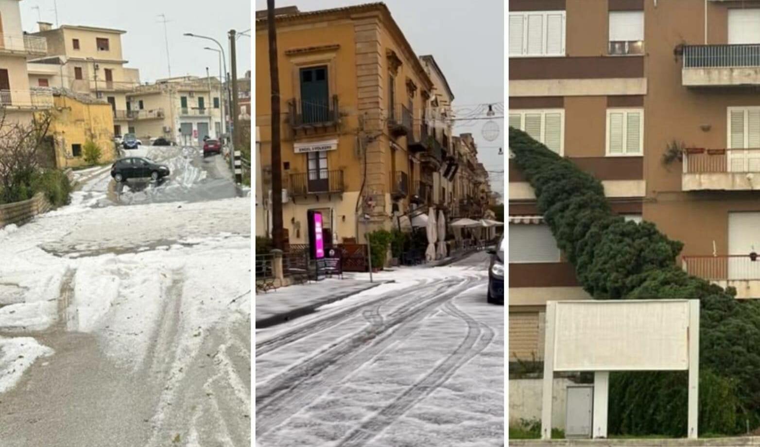 In Sicilia tromba d'aria, freddo e grandine