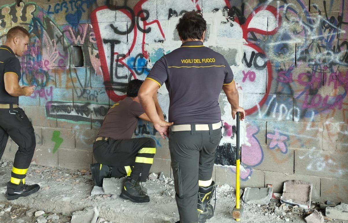 Gattina murata per errore: è salva Gattina murata per errore: è salva