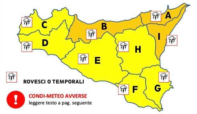 Arriva la burrasca: Sicilia un po' arancione