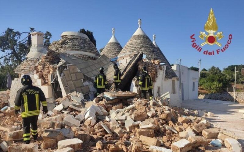 Esplode un trullo: muore 55enne, grave la moglie