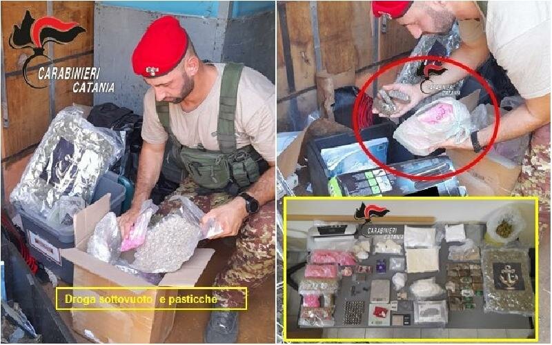 Droga di tutti i tipi nel container abbandonato