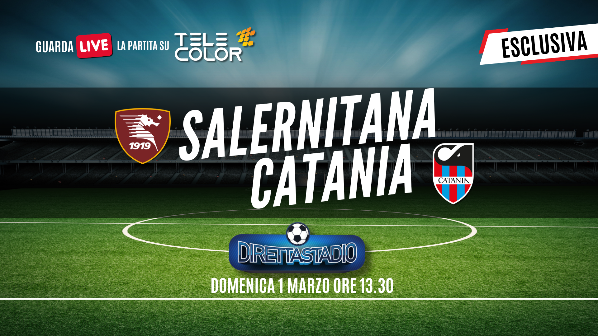 Salernitana-Catania &egrave; su Telecolor