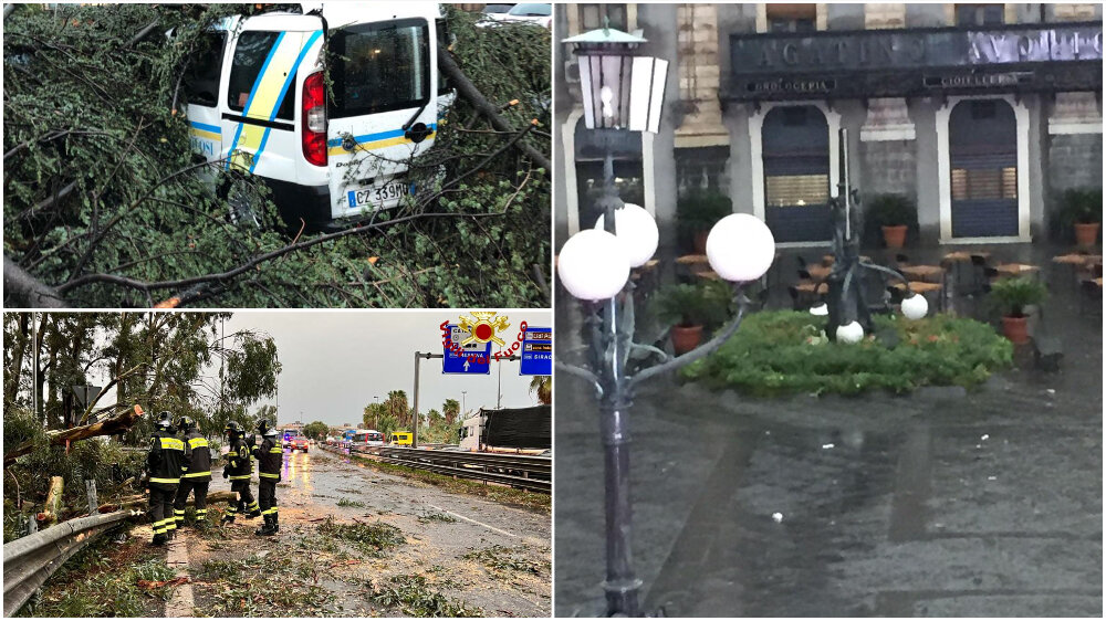 Bufera su Catania, danni ovunque