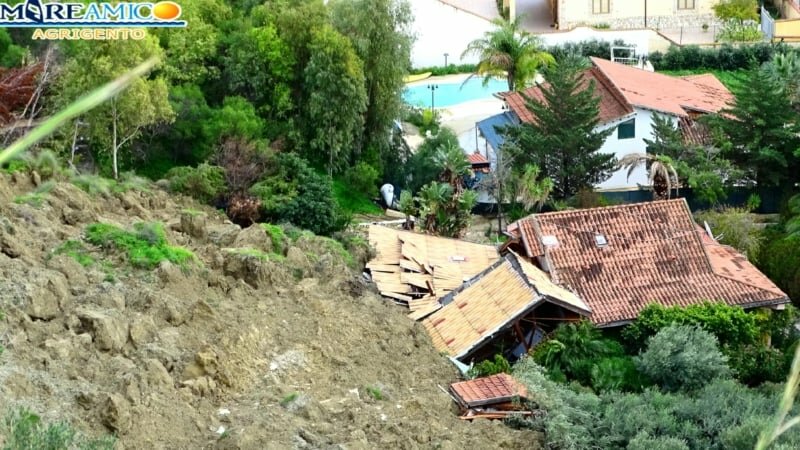 Collina di Eraclea Minoa crolla sulle case