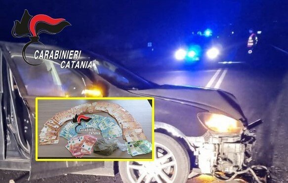 Negli slip droga e 10.000 &euro;: l'incidente lo tradisce