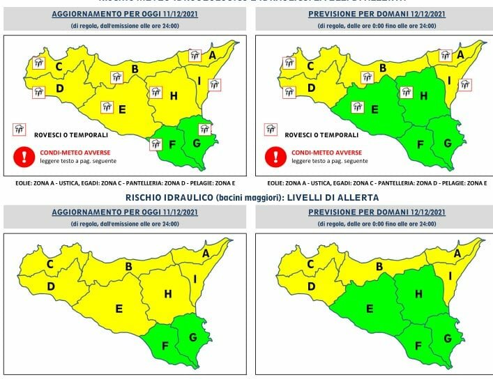 Maltempo, ancora allerta gialla in Sicilia