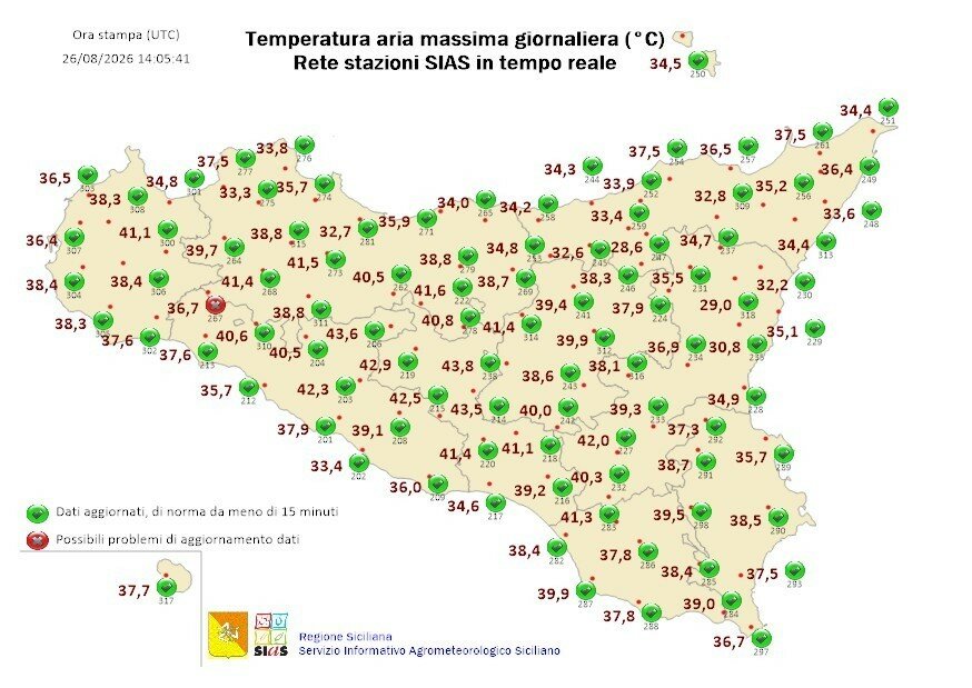 Caldo record: fine d'agosto rovente in Sicilia