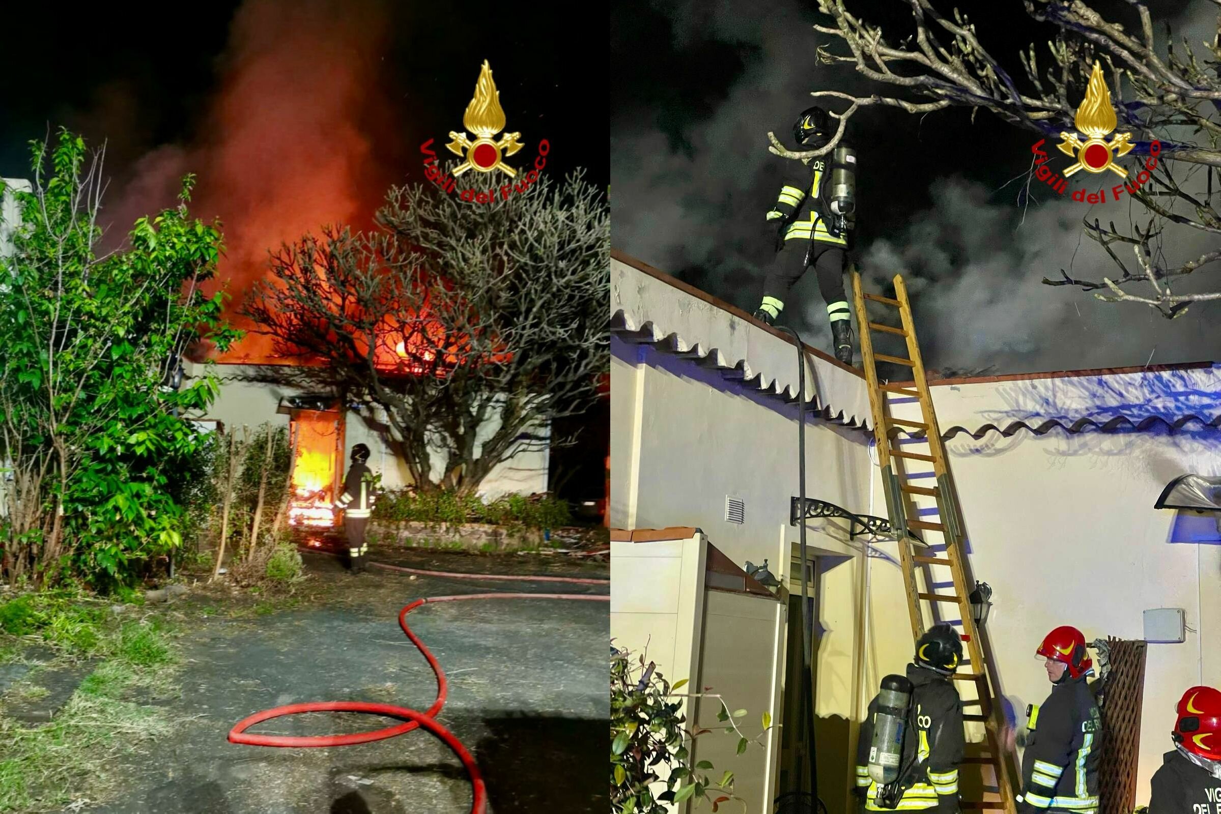 Casa vacanze avvolta dalle fiamme nel Catanese