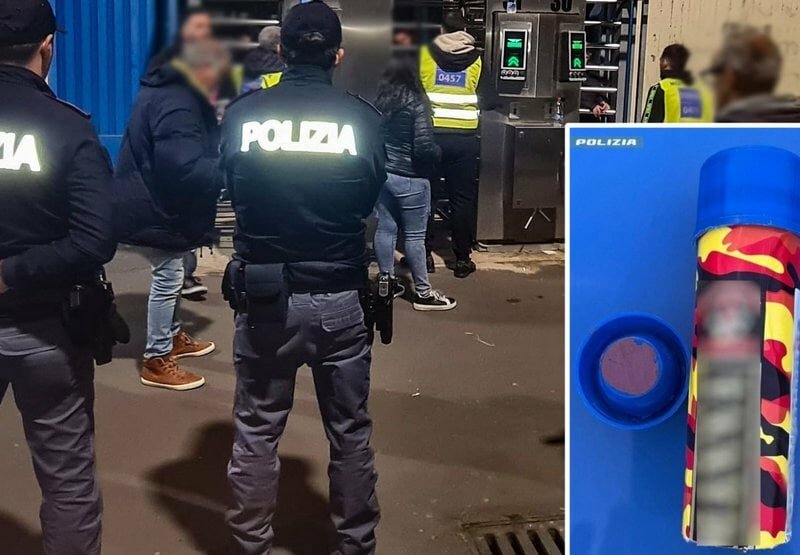 Fermato al Massimino con un bengala nei pantaloni