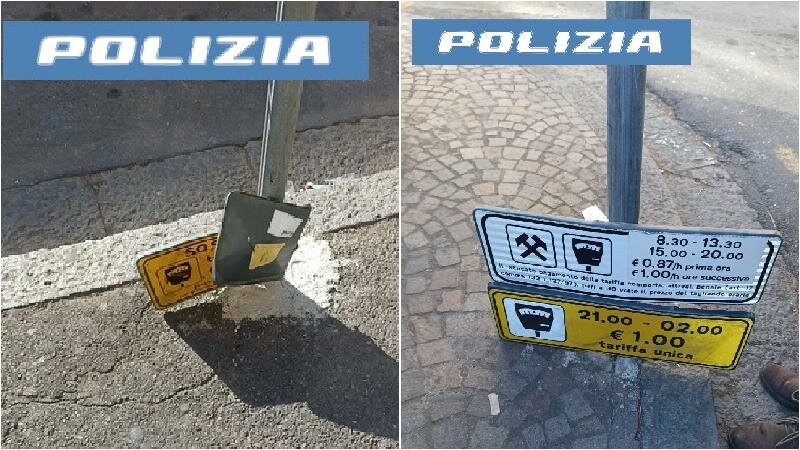 Catania: danneggia senza motivo cartelli stradali