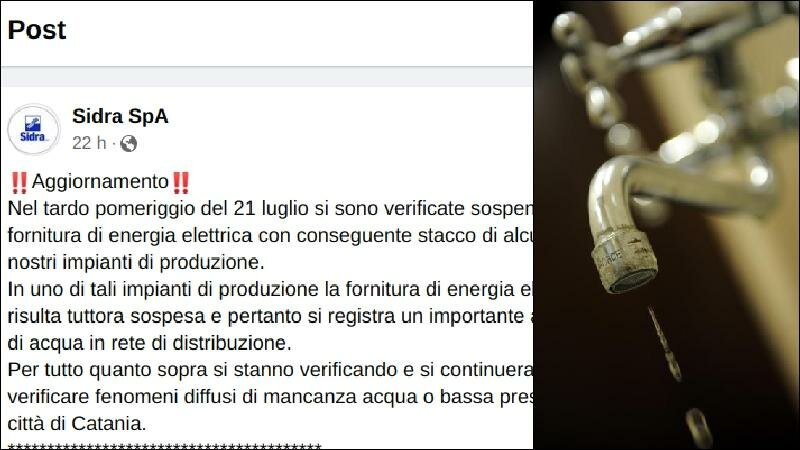 Catania ancora a secco