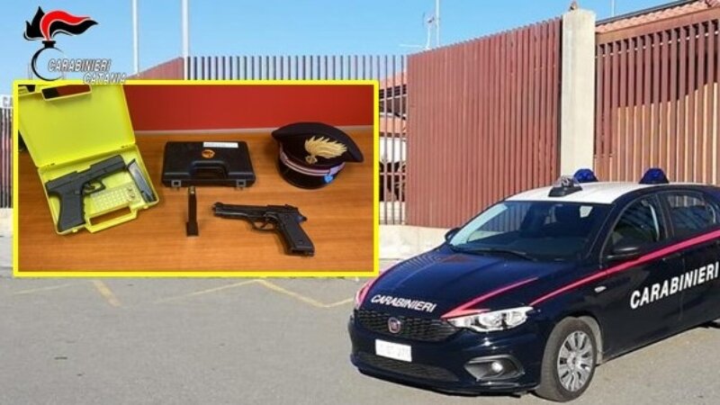 Inseguito dai carabinieri lancia pistola da finestrino