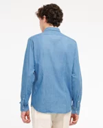 manuel-ritz-camicia-lavata-chambray-di-cotone-blu