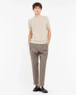 manuel-ritz-t-shirt-punto-riga-verticale-traforato-in-cotone-beige