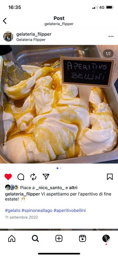 Gelato gourmet Aperitivo Bellini